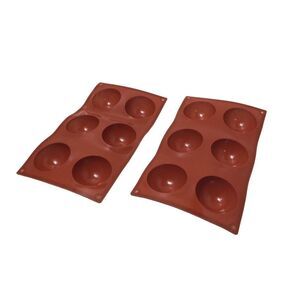 2PCS Large 6 Holes Semi Sphere Silicone Baking Mold Hot Chocolate Bomb Cake Mold